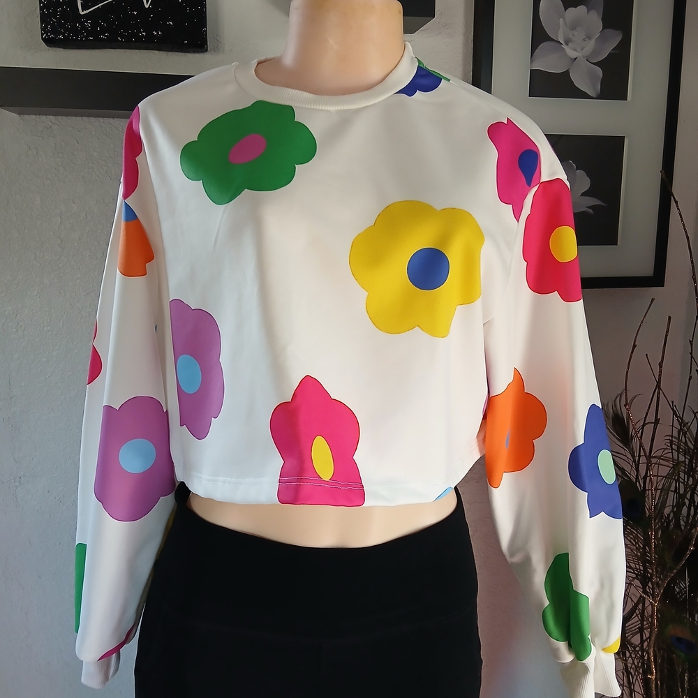 SHEIN Multicolor Floral Crop Top